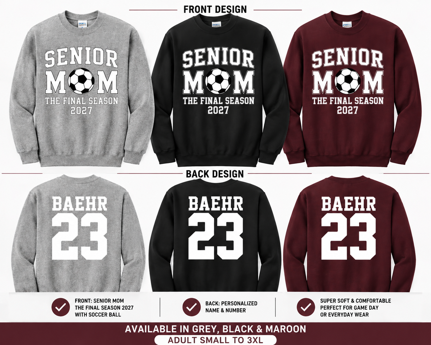 Senior Mom "The Final Season 2027" Personalized Sweatshirt