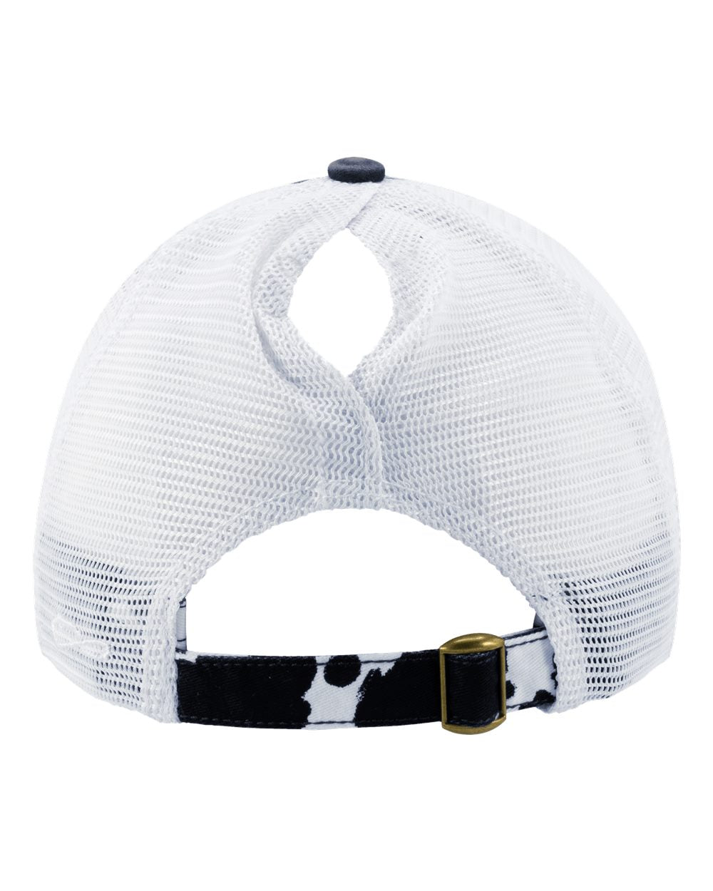 4-H Embroidered Cow Print Ponytail Trucker Hat