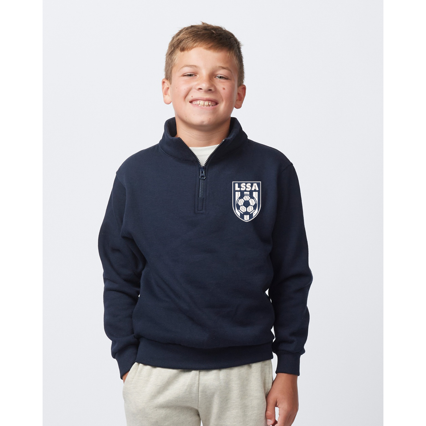 LSSA Soccer Embroidered Youth Quarter-Zip Sweatshirt