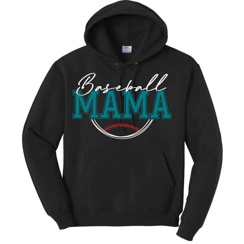 Baseball Mama Custom Sweatshirt Black / Hoodie / Small