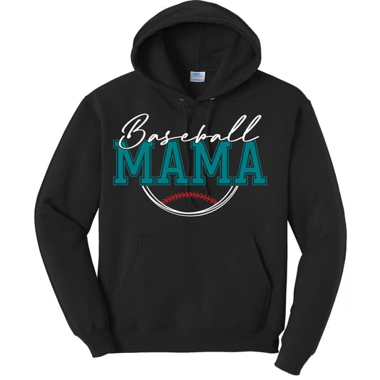 Baseball Mama Custom Sweatshirt Black / Hoodie / Small