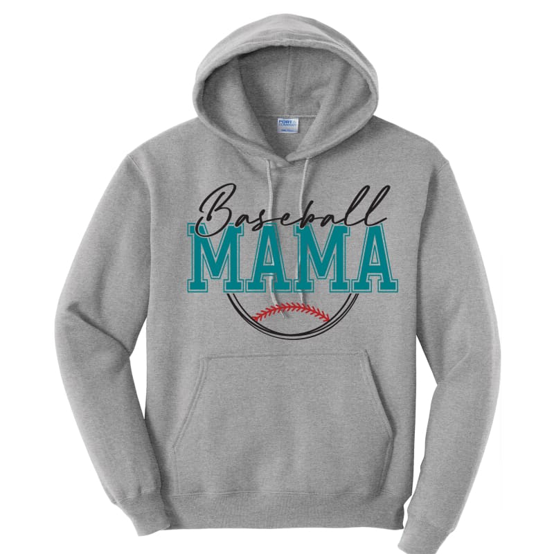 Baseball Mama Custom Sweatshirt Grey / Hoodie / Small