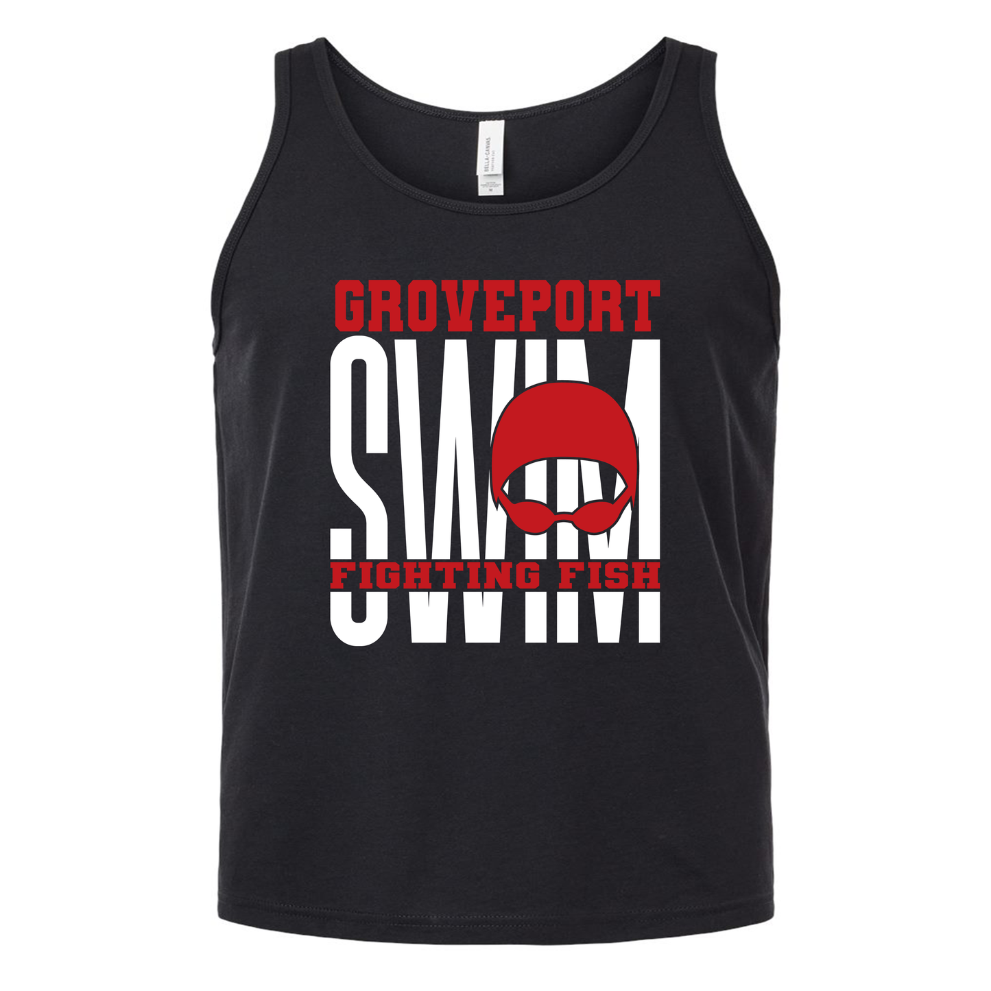 Groveport Fighting Fish Swim Muscle Tank β Ohio Swim Team Graphic Tank Top
