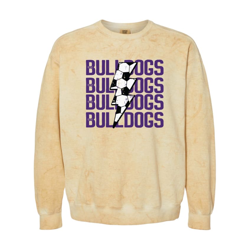 Bulldogs Soccer Lightning Blast Comfort Colors Crewneck