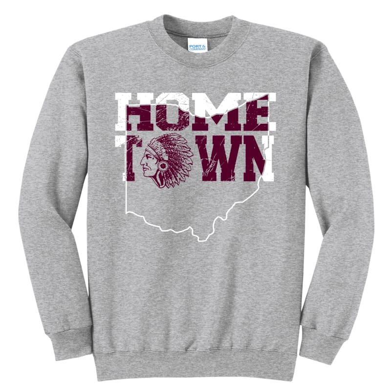 Canal Winchester Indians Hometown Sweatshirt – Maroon Grey