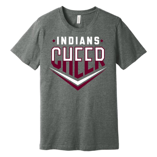 📣 Canal Winchester Indians “V” Cheer Tee - Gray / Small