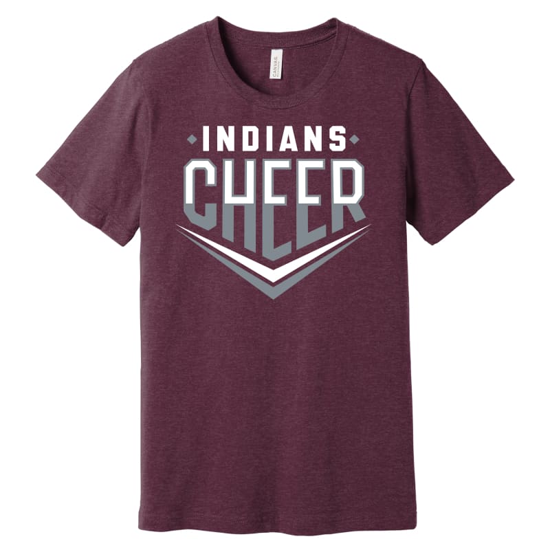π£ Canal Winchester Indians βVβ Cheer Tee - Maroon / Small