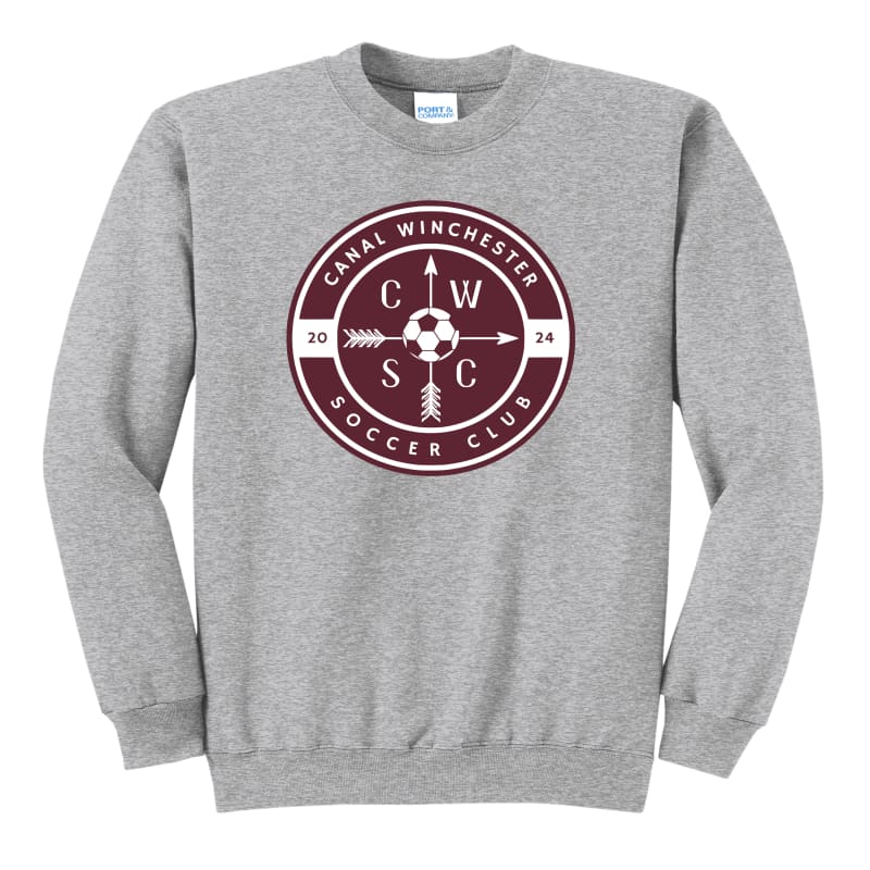 Canal Winchester Soccer Club Crew Sweatshirt - Gray / Small