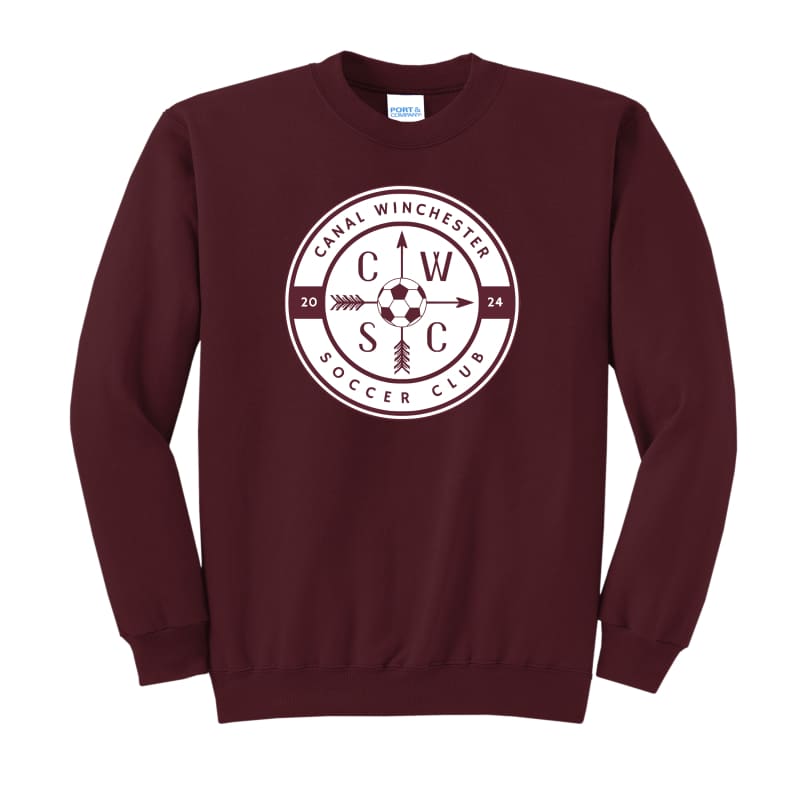 Canal Winchester Soccer Club Crew Sweatshirt - Maroon