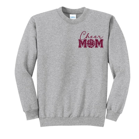 Cheer Mom Bold Pom Pom Graphic Sweatshirt - Grey / Small