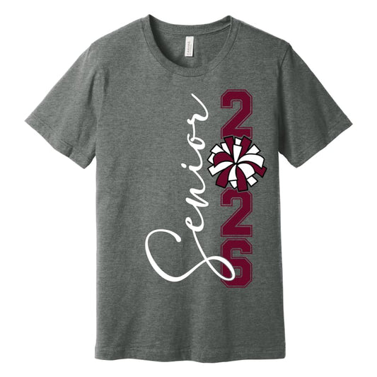 Class of 2026 Senior Cheer T-Shirt – Maroon & White Spirit
