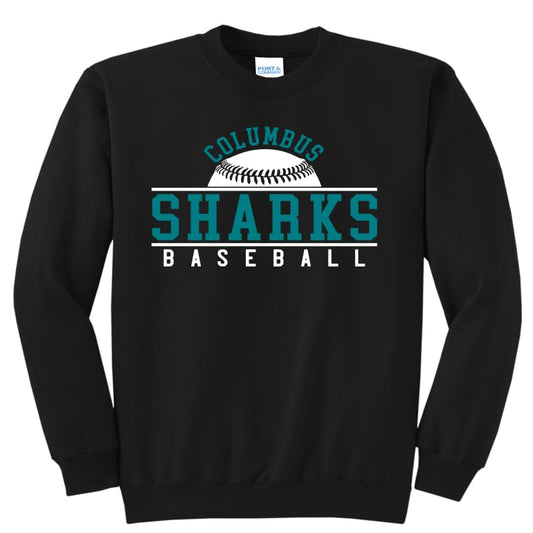 Columbus Sharks Baseball Crewneck Sweatshirt – Custom Fan