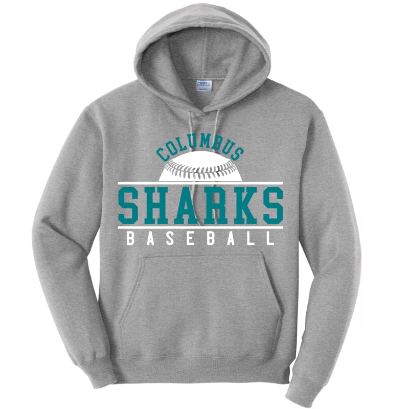 Columbus Sharks Baseball Hoodie – Customizable Name &
