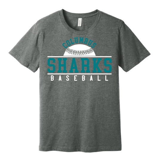 Columbus Sharks Baseball Tee – Custom Fan Shirt - Small