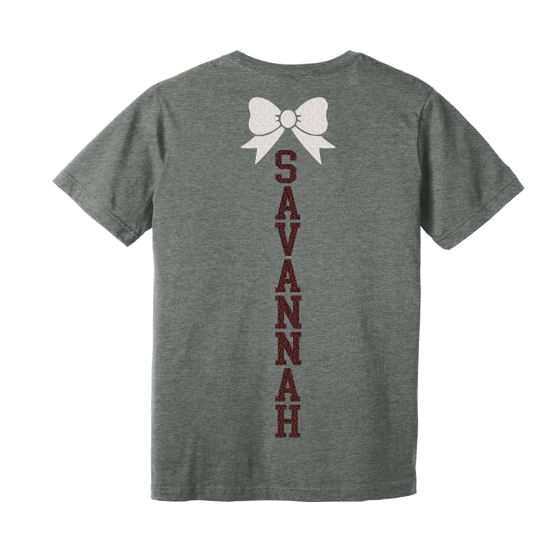 Custom Glitter Indians Cheer T-Shirt with Name on Back