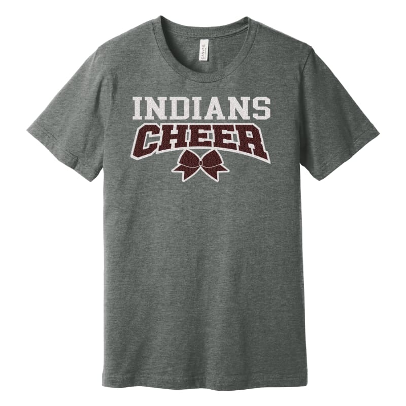 Custom Glitter Indians Cheer T-Shirt with Name on Back