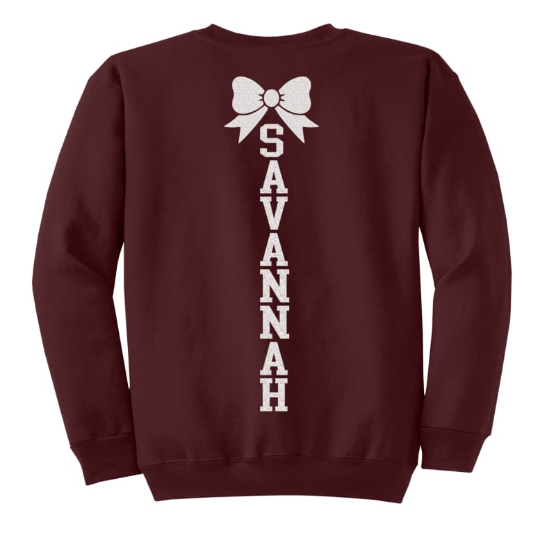 Custom Indians Cheer Glitter Sweatshirt with Name – Maroon