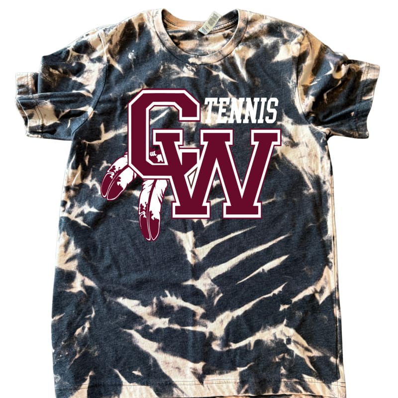 ✨ CW Feather Tennis Spirit Tee – Scrunch Tie-Dye Tee