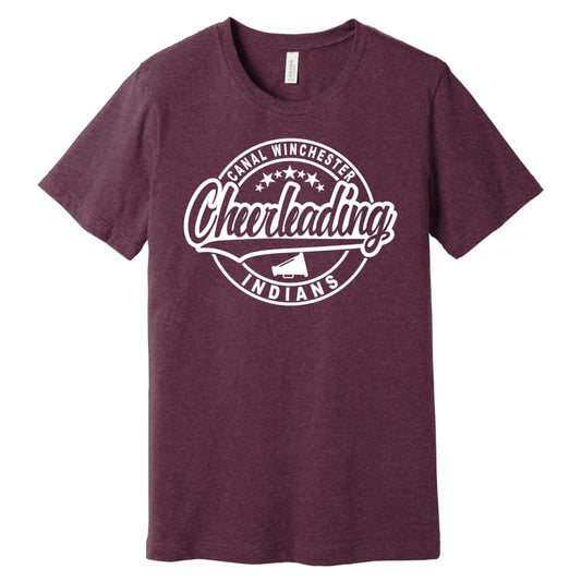 📣 CW Indians Cheer Tee — Black & Maroon - Maroon / Small