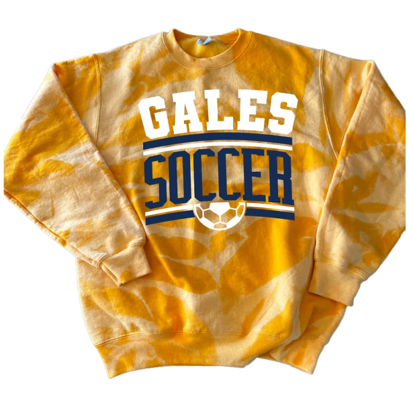 π₯ Gales Soccer Hand-Bleached Crewneck β Mustard Yellow