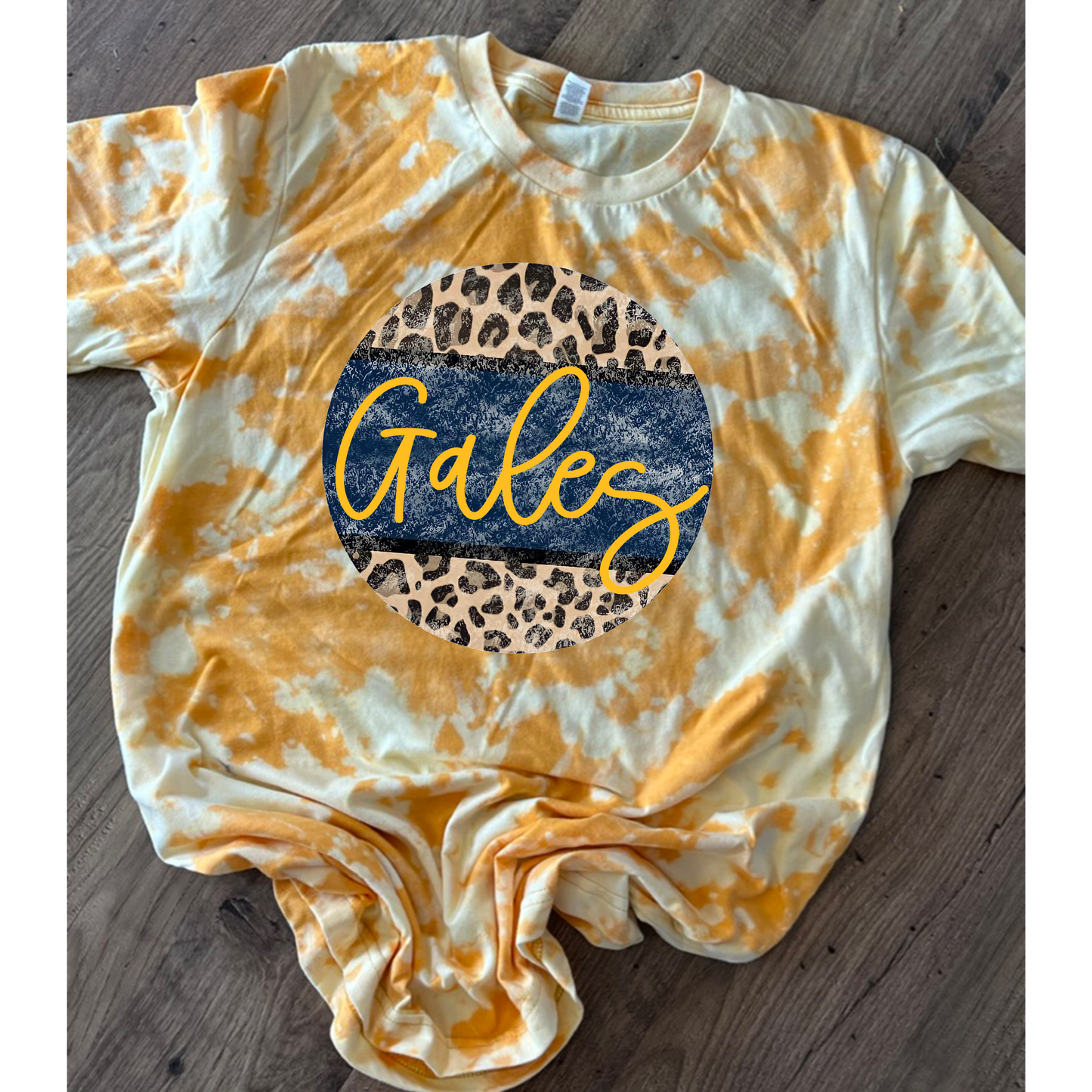 Gales Leopard Print Circle Scrunch Tee – Youth Small to Adult 3XL