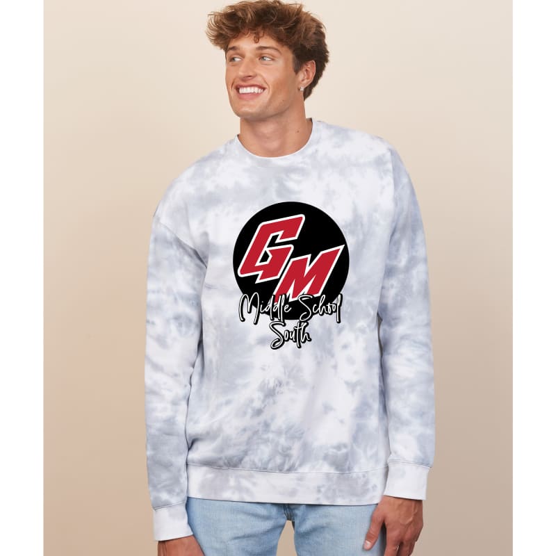 🌀 GM Circle Tie‑Dye Crewneck Sweatshirt | Middle School
