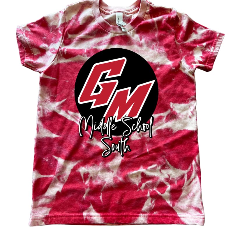 🔥 GM Circles Hand‑Scrunched Red T‑Shirt | Youth S to Adult