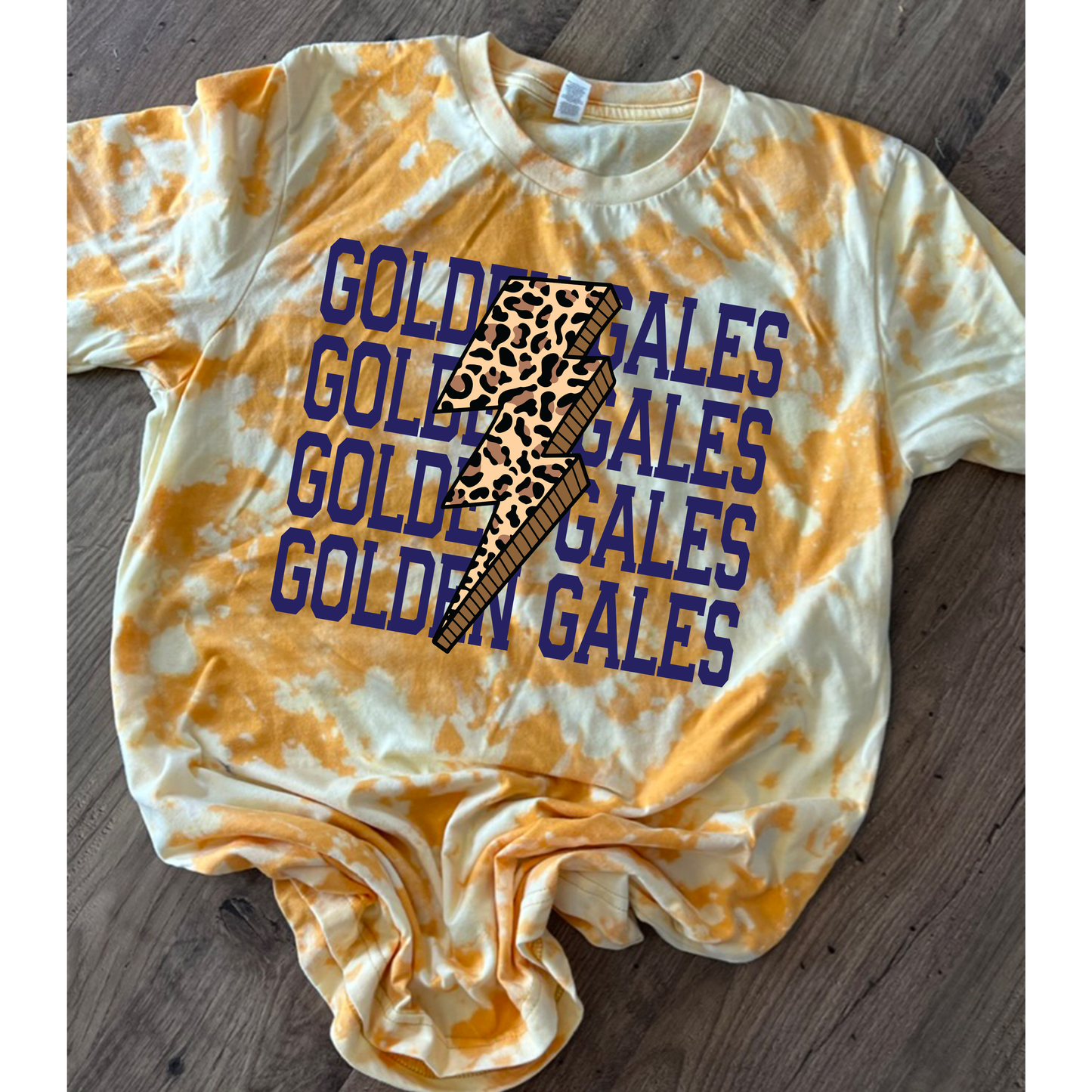 Golden Gales Lightning Leopard Bolt Tie-Dye Tee