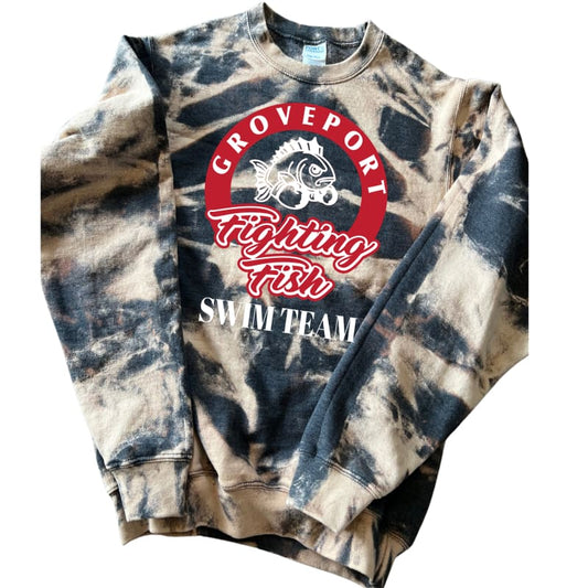 🔥 Groveport Fighting Fish Circle Logo Scrunch Bleached