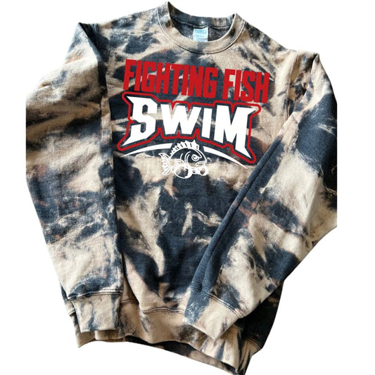 🔥 Groveport Fighting Fish Scrunch Bleached Sweatshirt