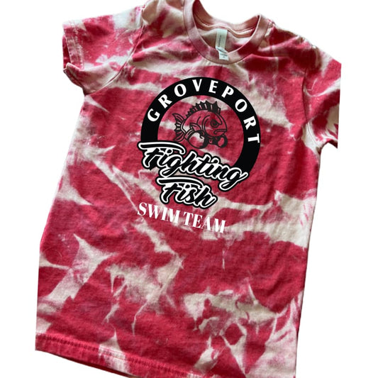 🔥 Groveport Fighting Fish Scrunched Bleached Tee | Custom