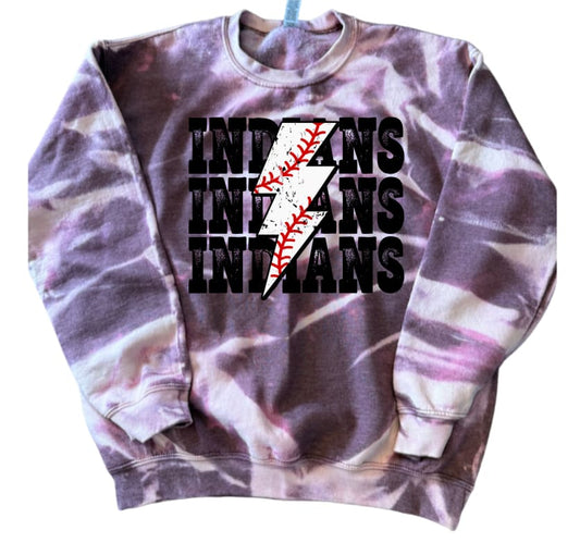 Indians Baseball Scrunch Heather Maroon Sweatshirt