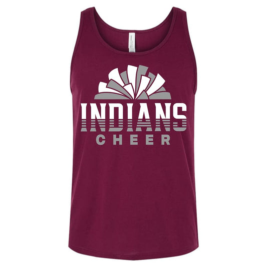 Indians Cheer Pom Burst Tank – Unisex Spiritwear in Grey