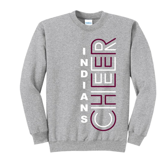 INDIANS Cheer Vertical Sweatshirt – Maroon & White Print