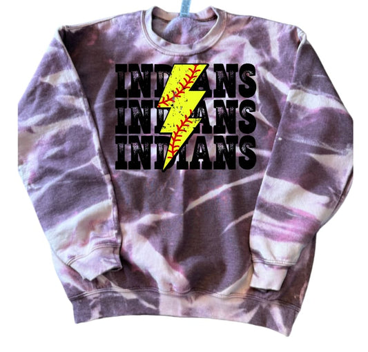 Indians Softball Scrunch Heather Maroon Sweatshirt