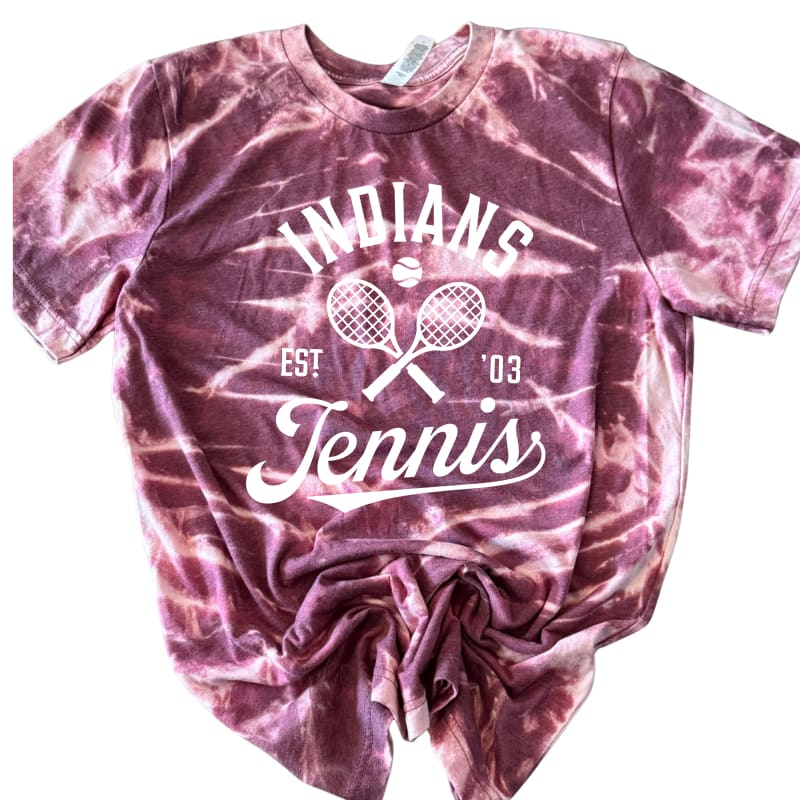 π€ Indians Tennis Vintage Racket Tee β Maroon & Grey Scrunch