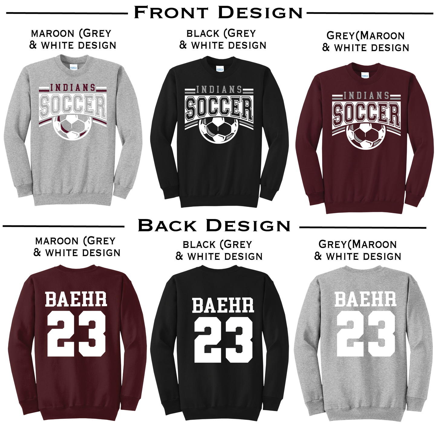Indians Soccer Custom Sweatshirt