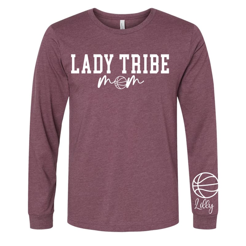 Lady Tribe Tee - Small / Long / Maroon - Clothing