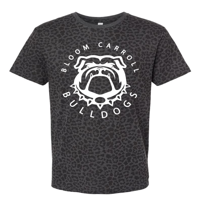 Leopard Bloom Carroll Bulldogs Short Sleeve Tee - Clothing