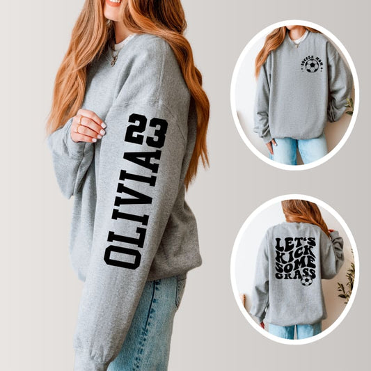 π₯ Letβs Kick Some Grass Soccer Mom Sweatshirt β