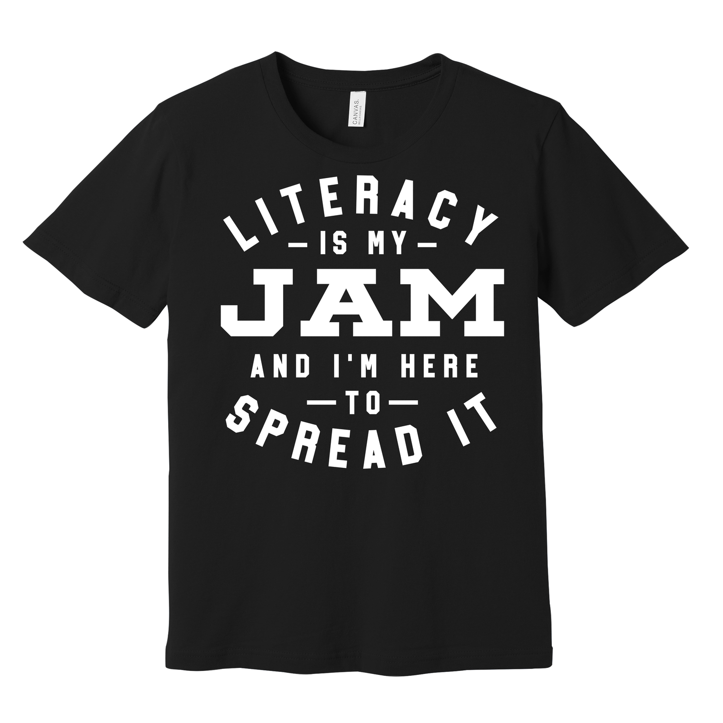 “Literacy Is My Jam” Tee – “And I’m Here to Spread It” Unisex Graphic T‑Shirt (Youth S–Adult 3XL)