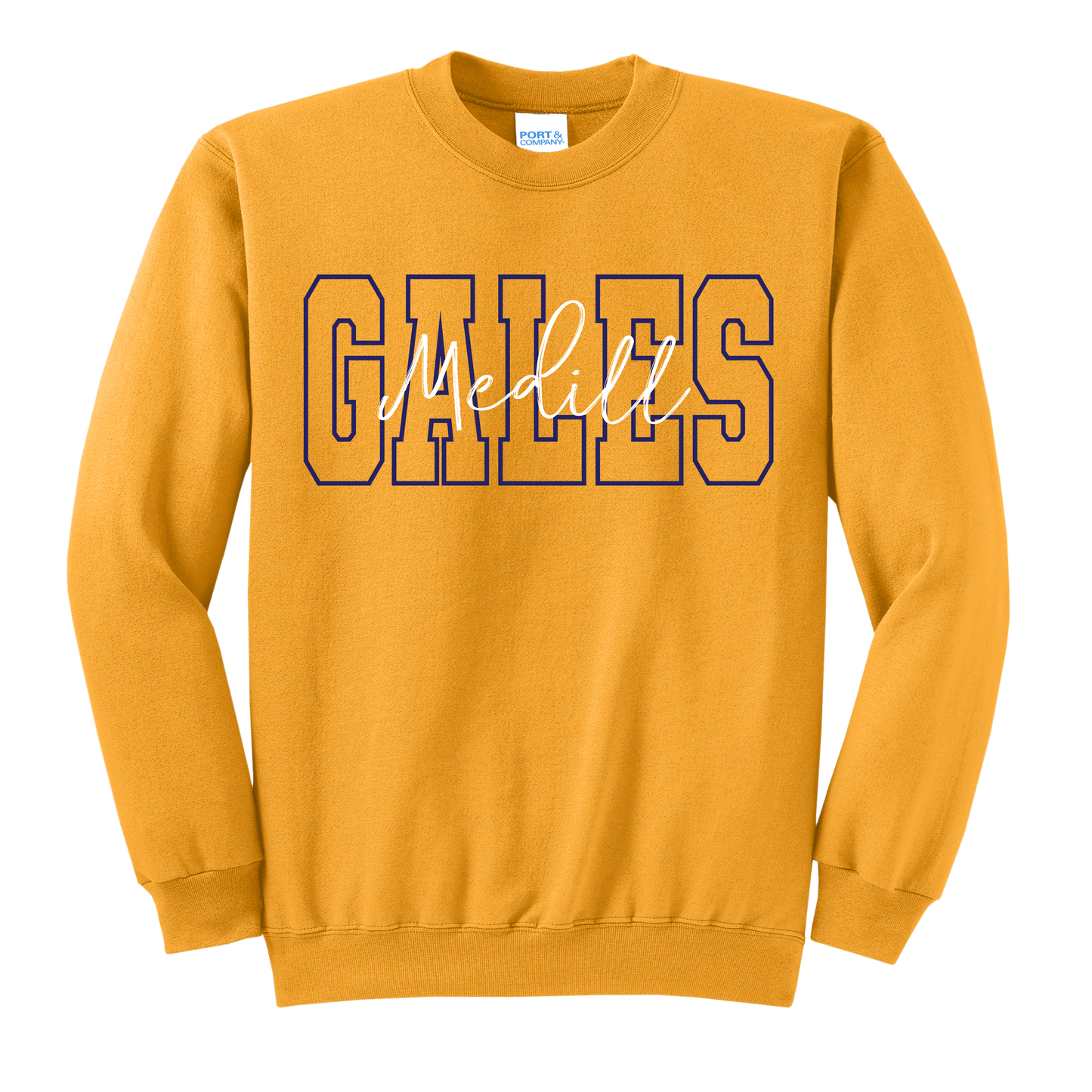 Medill Gales Sweatshirt – School Spirit Sweatshirt (Youth S – Adult 3XL, Navy/Grey/Gold)