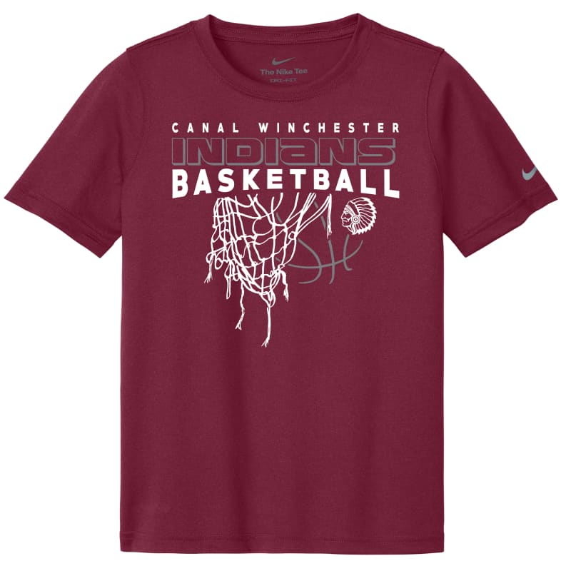 Nike Dri-FIT Indians Basketball Tee β Maroon Black Grey
