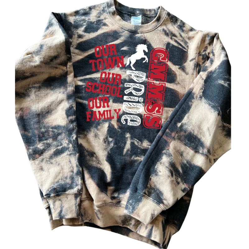 🔥 Our Town Hand‑Scrunched Gray Spirit Sweatshirt - dark