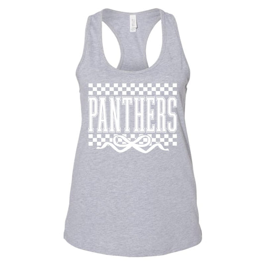 Panthers Bow Racerback Tank – Black & Grey | Pickerington