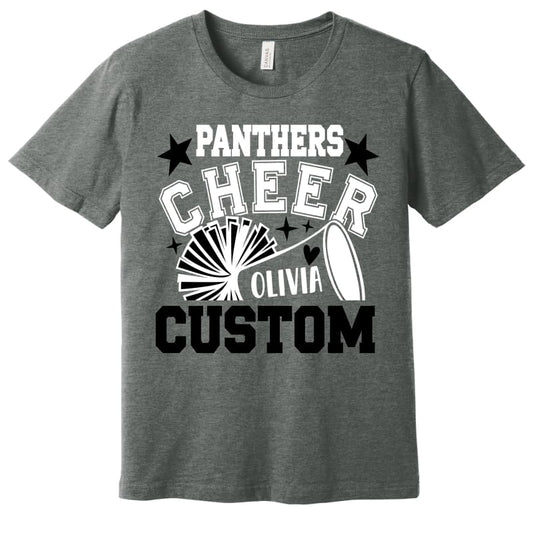🏆 Panthers Cheer Custom Megaphone Name Tee – Short & Long