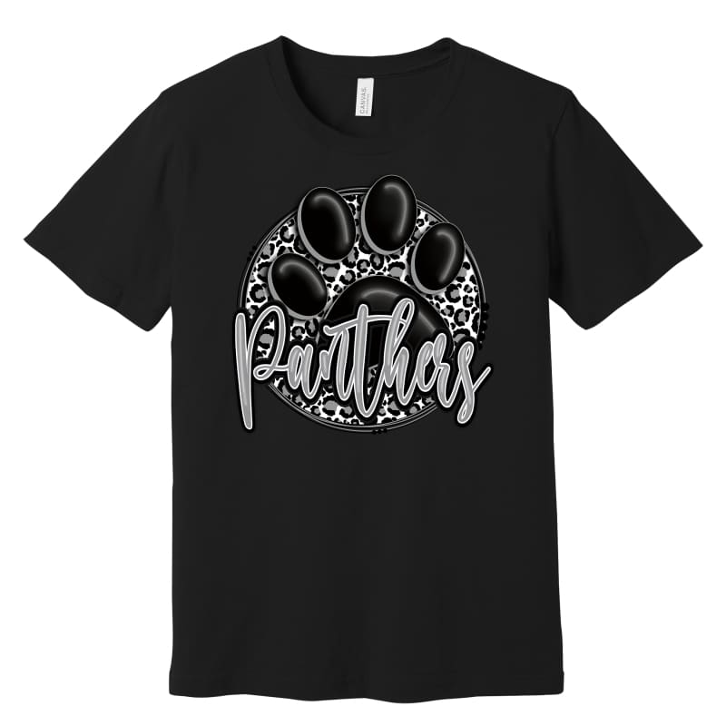 Panthers Leopard Paw Tee – Black White & Grey