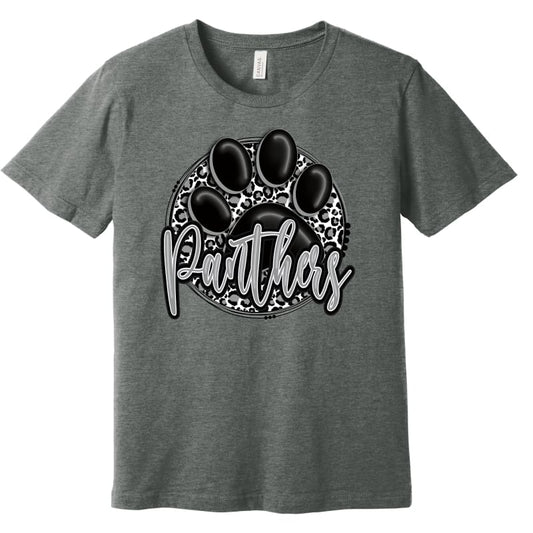 Panthers Leopard Paw Tee – Black White & Grey