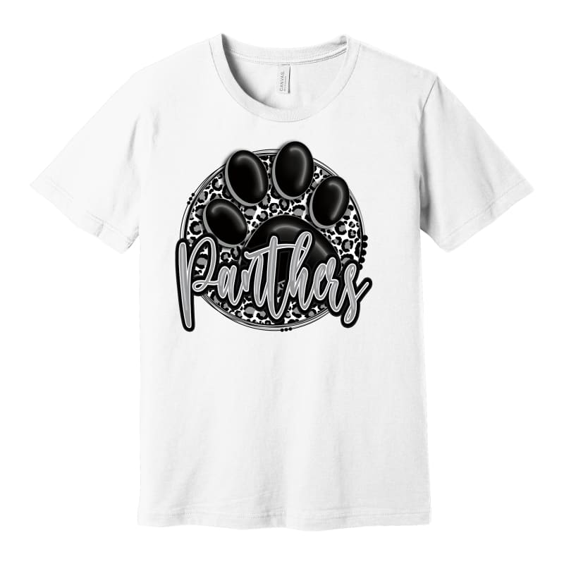 Panthers Leopard Paw Tee – Black White & Grey