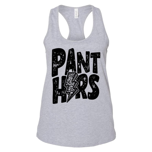 Panthers Lightning Racerback Tank – White & Grey